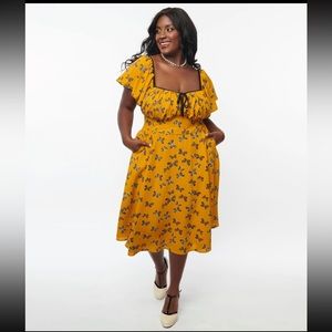Unique Vintage Butterfly Swing Dress